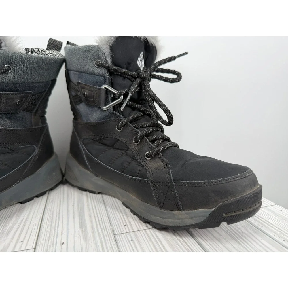 Columbia Meadows Shorty Omni-Heat Black Waterproof Winter Snow Boots‎ Women's 9